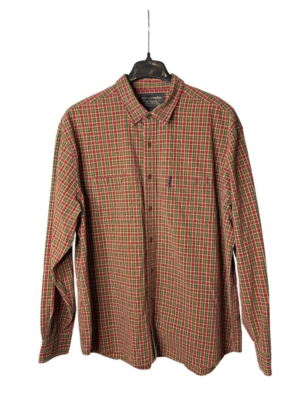 Abercrombie & Fitch Mens Button Front Shirt XL Multicolor Cotton Vintage Y2K
